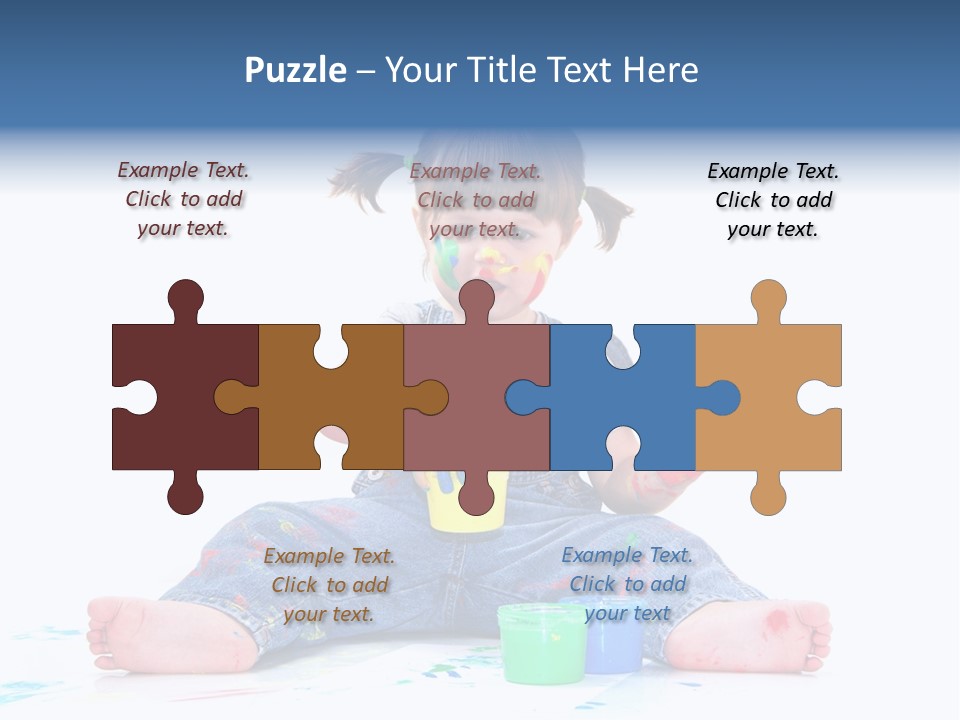 Felice Arte Sfondo Bianco PowerPoint Template