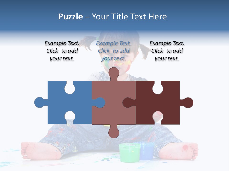 Felice Arte Sfondo Bianco PowerPoint Template