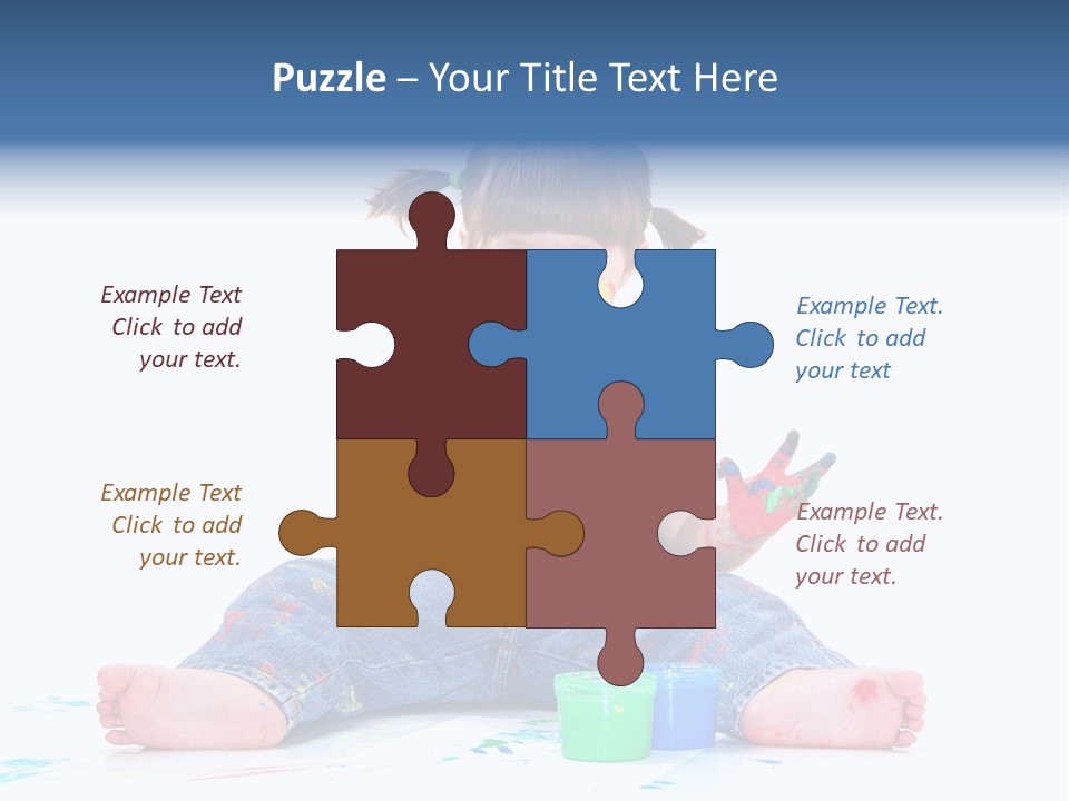 Felice Arte Sfondo Bianco PowerPoint Template