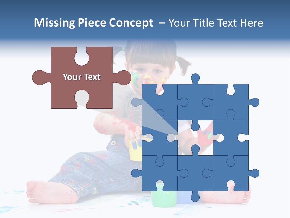 Felice Arte Sfondo Bianco PowerPoint Template