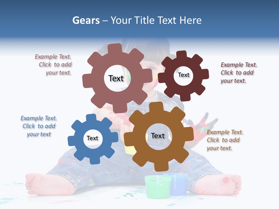 Felice Arte Sfondo Bianco PowerPoint Template