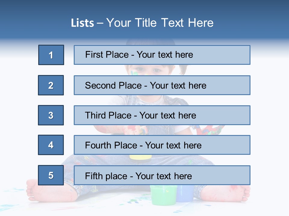 Felice Arte Sfondo Bianco PowerPoint Template