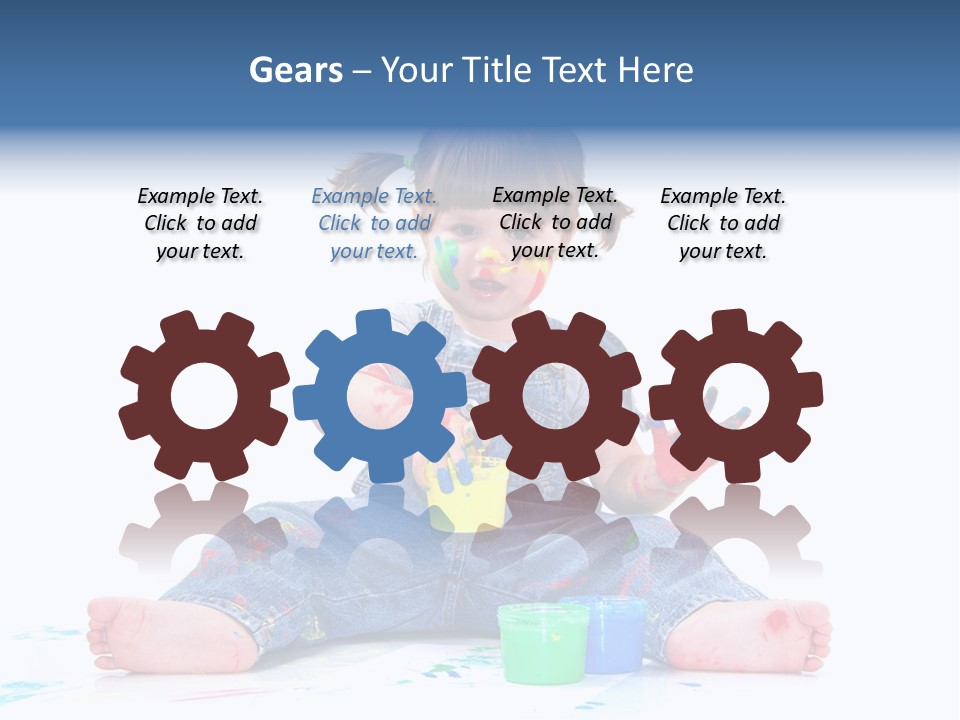 Felice Arte Sfondo Bianco PowerPoint Template