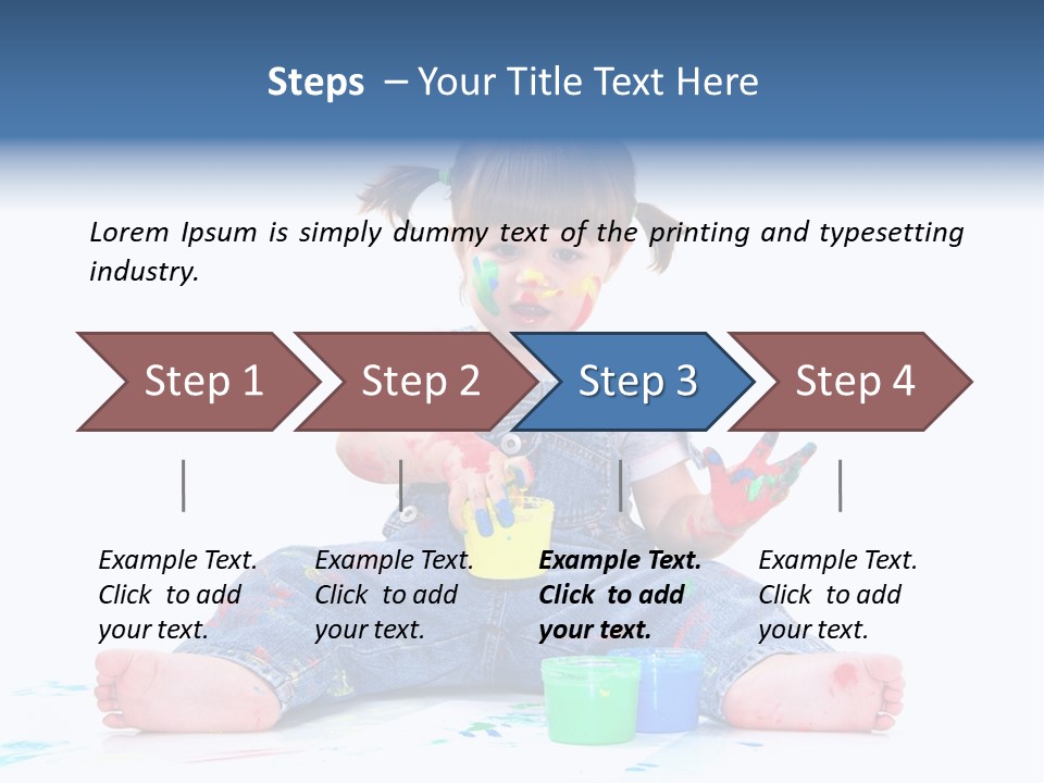 Felice Arte Sfondo Bianco PowerPoint Template