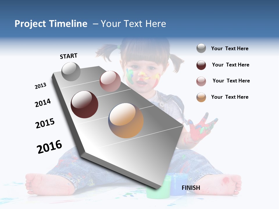 Felice Arte Sfondo Bianco PowerPoint Template