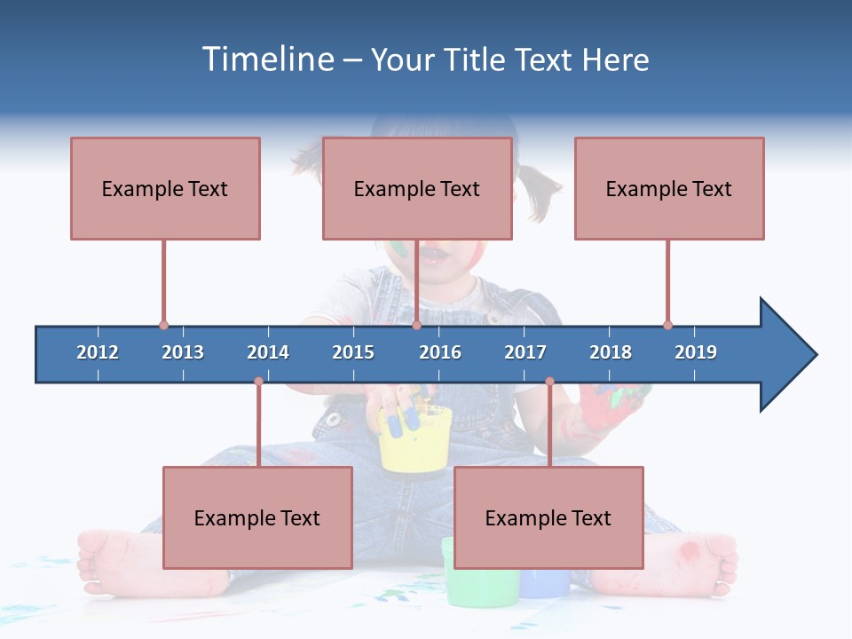 Felice Arte Sfondo Bianco PowerPoint Template