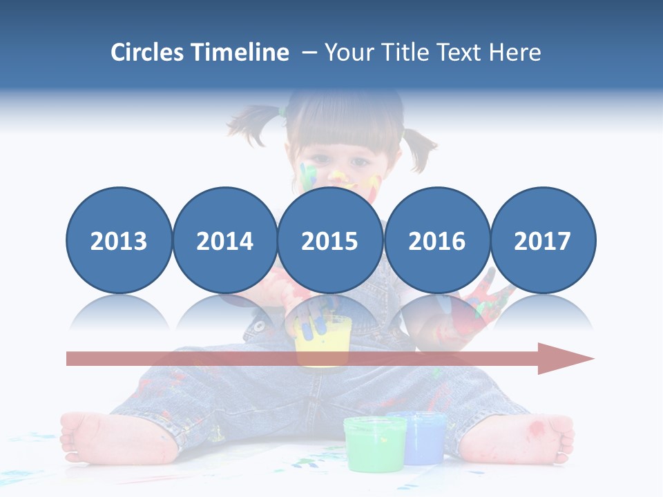 Felice Arte Sfondo Bianco PowerPoint Template