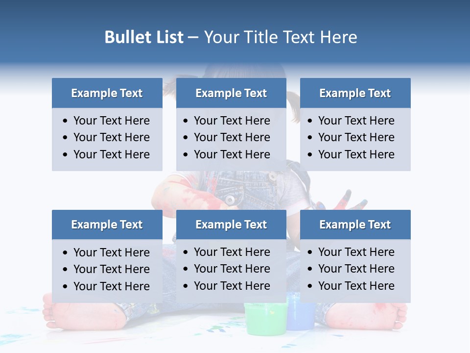 Felice Arte Sfondo Bianco PowerPoint Template