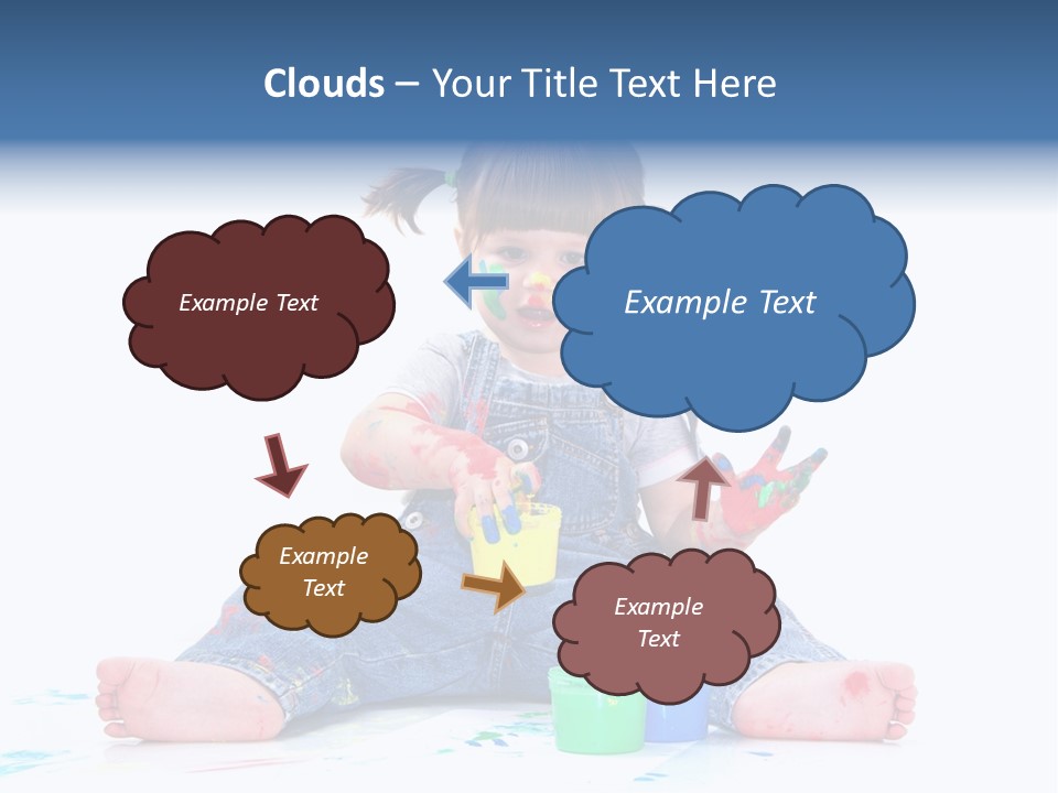 Felice Arte Sfondo Bianco PowerPoint Template