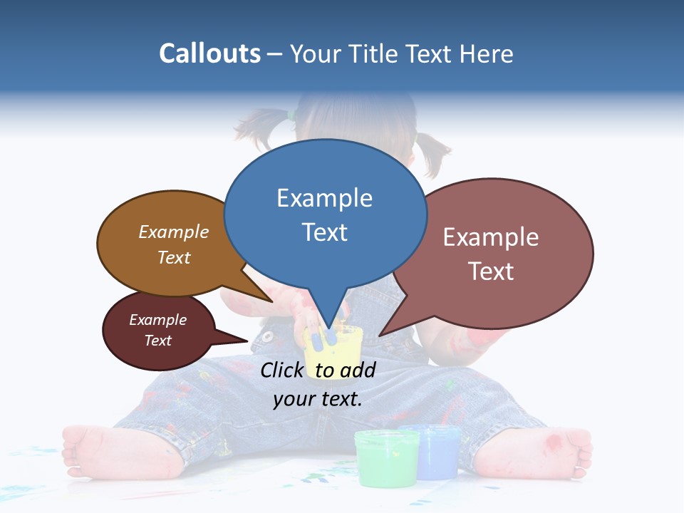 Felice Arte Sfondo Bianco PowerPoint Template