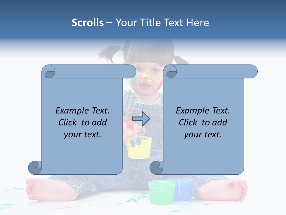 Felice Arte Sfondo Bianco PowerPoint Template