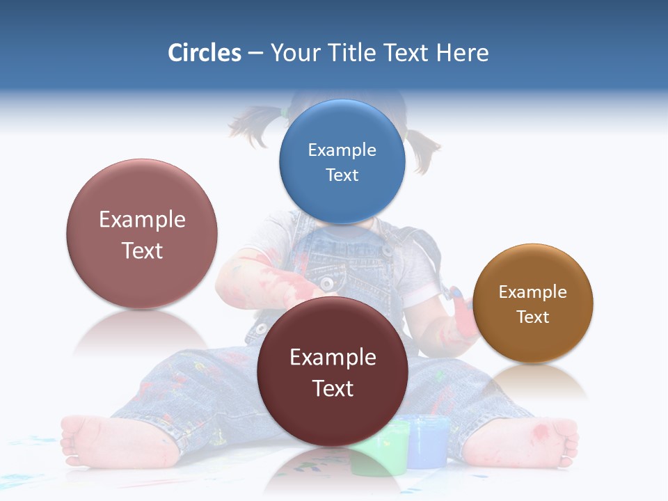 Felice Arte Sfondo Bianco PowerPoint Template