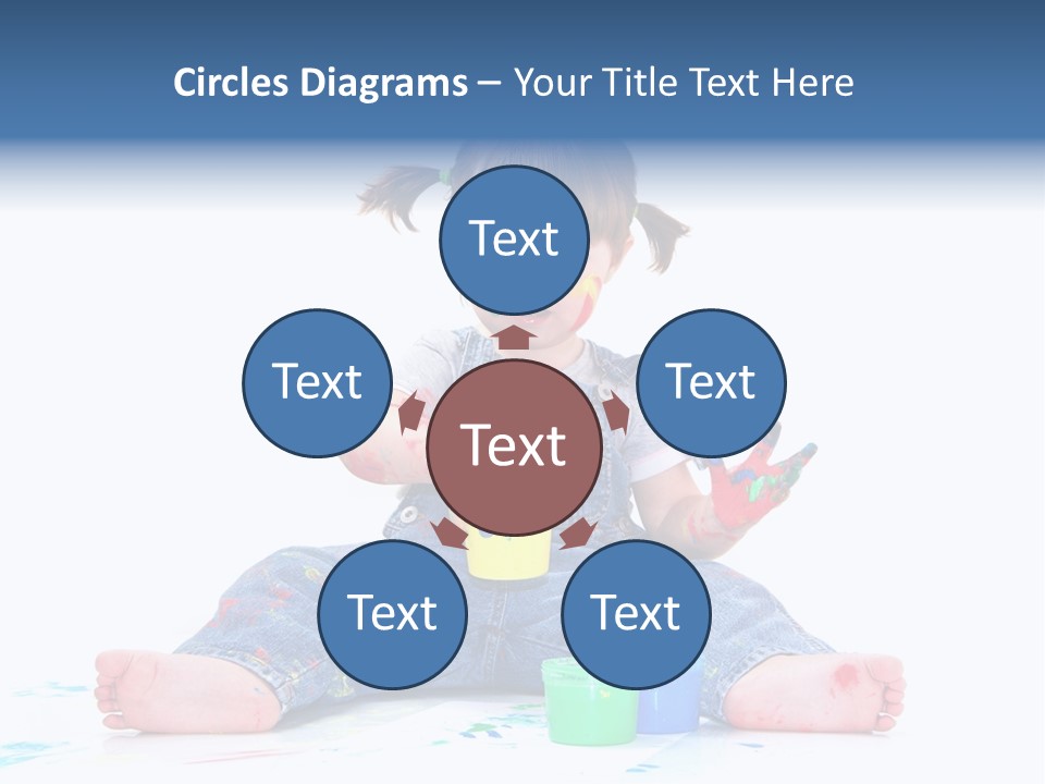 Felice Arte Sfondo Bianco PowerPoint Template