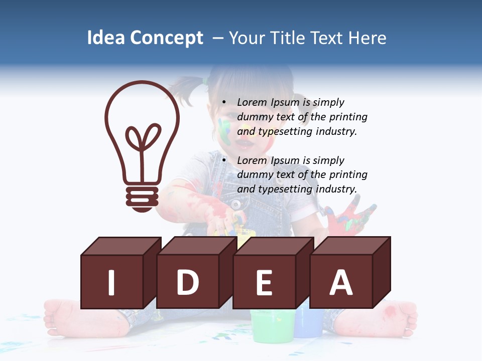 Felice Arte Sfondo Bianco PowerPoint Template