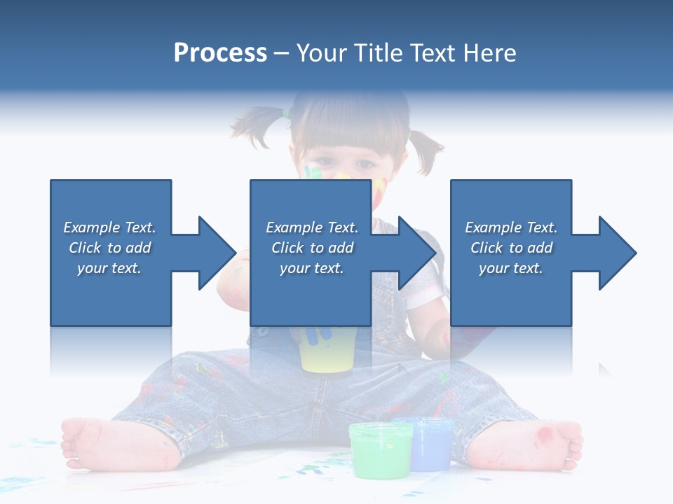 Felice Arte Sfondo Bianco PowerPoint Template