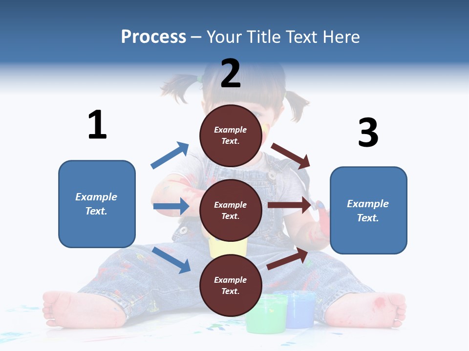 Felice Arte Sfondo Bianco PowerPoint Template