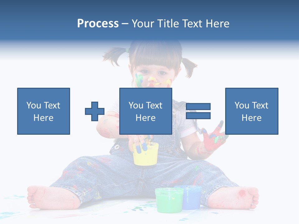 Felice Arte Sfondo Bianco PowerPoint Template