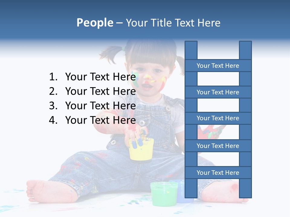 Felice Arte Sfondo Bianco PowerPoint Template