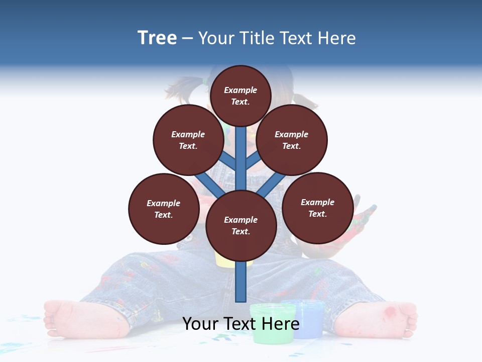 Felice Arte Sfondo Bianco PowerPoint Template