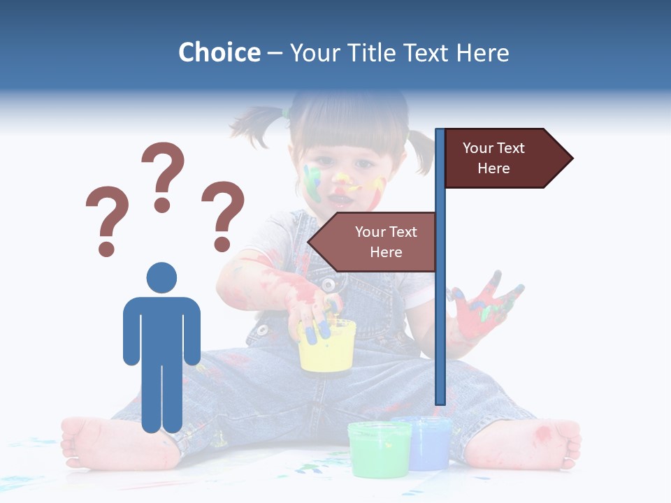 Felice Arte Sfondo Bianco PowerPoint Template