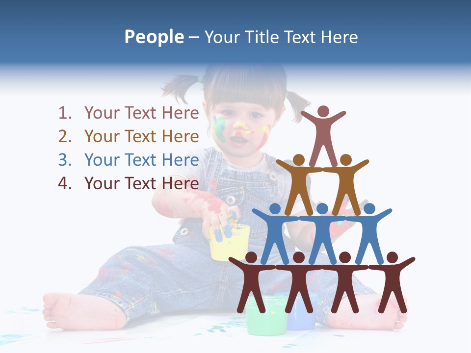 Felice Arte Sfondo Bianco PowerPoint Template