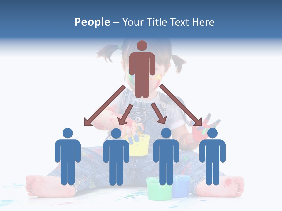 Felice Arte Sfondo Bianco PowerPoint Template