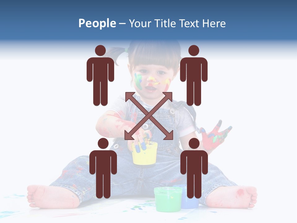 Felice Arte Sfondo Bianco PowerPoint Template