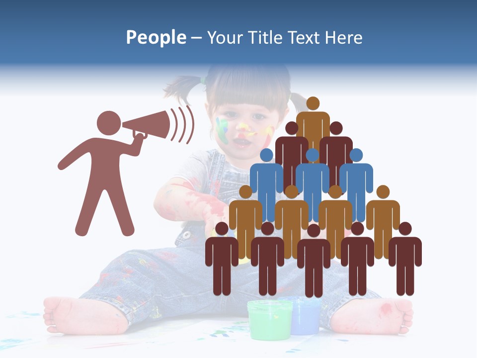 Felice Arte Sfondo Bianco PowerPoint Template