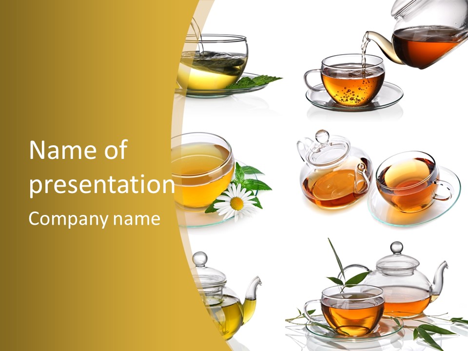 Cup Of Tea Teabag Herbal Medicine PowerPoint Template