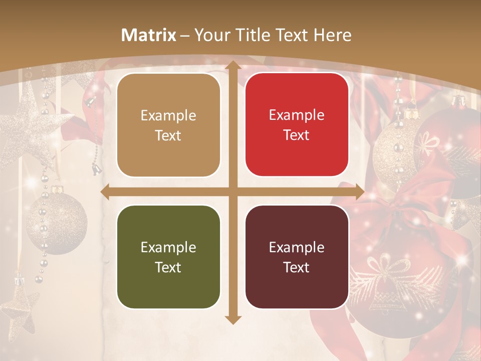 Ornament Post Card Red PowerPoint Template