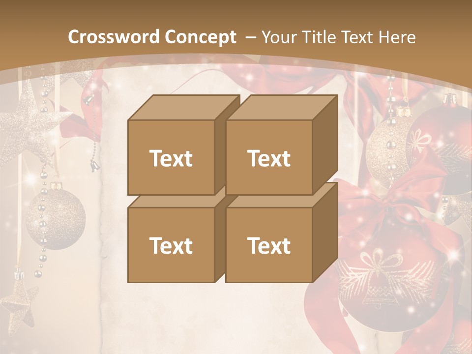 Ornament Post Card Red PowerPoint Template