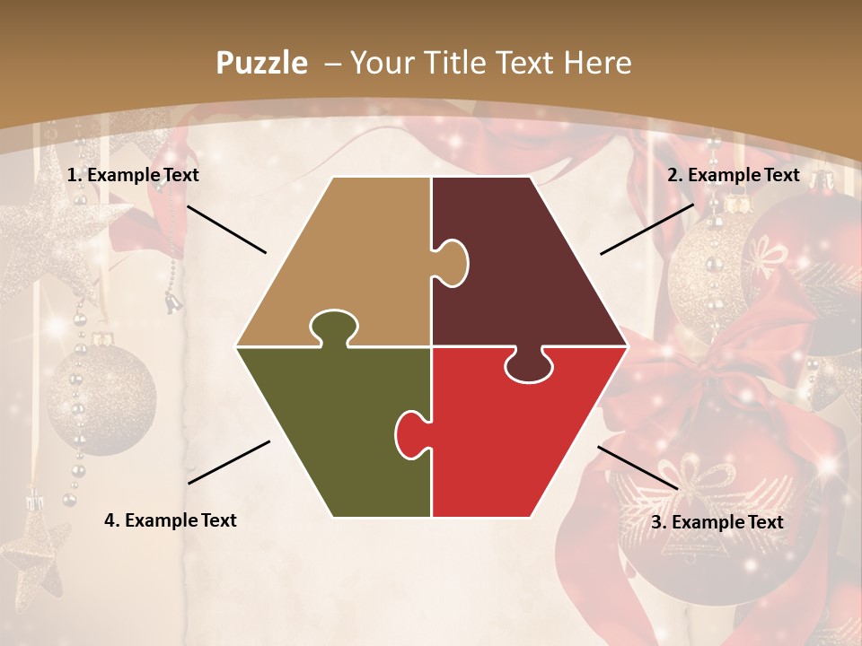 Ornament Post Card Red PowerPoint Template