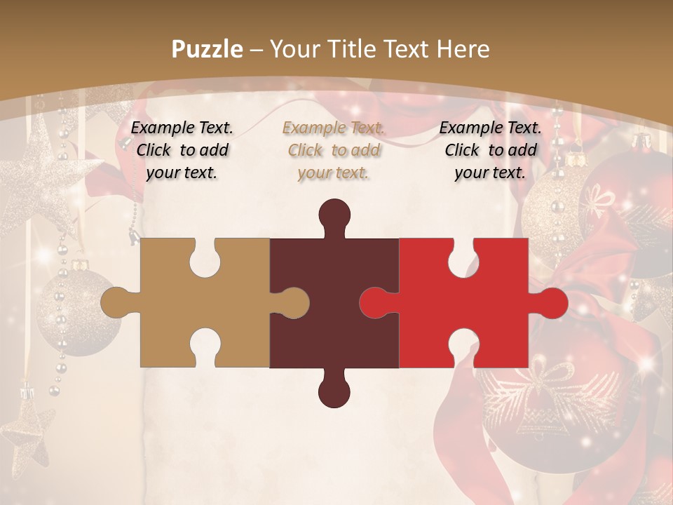 Ornament Post Card Red PowerPoint Template