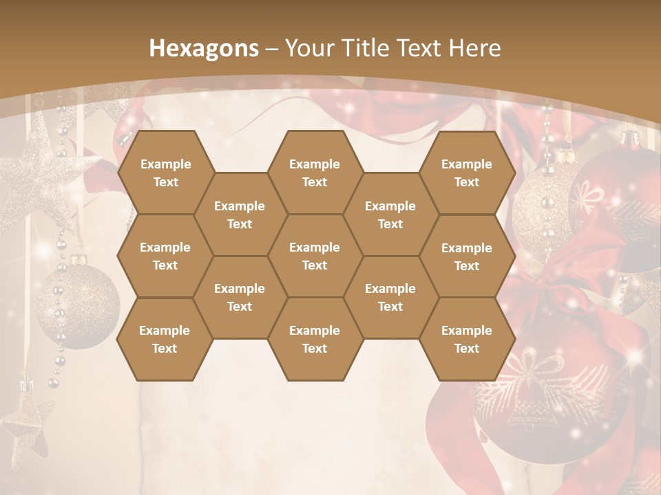 Ornament Post Card Red PowerPoint Template