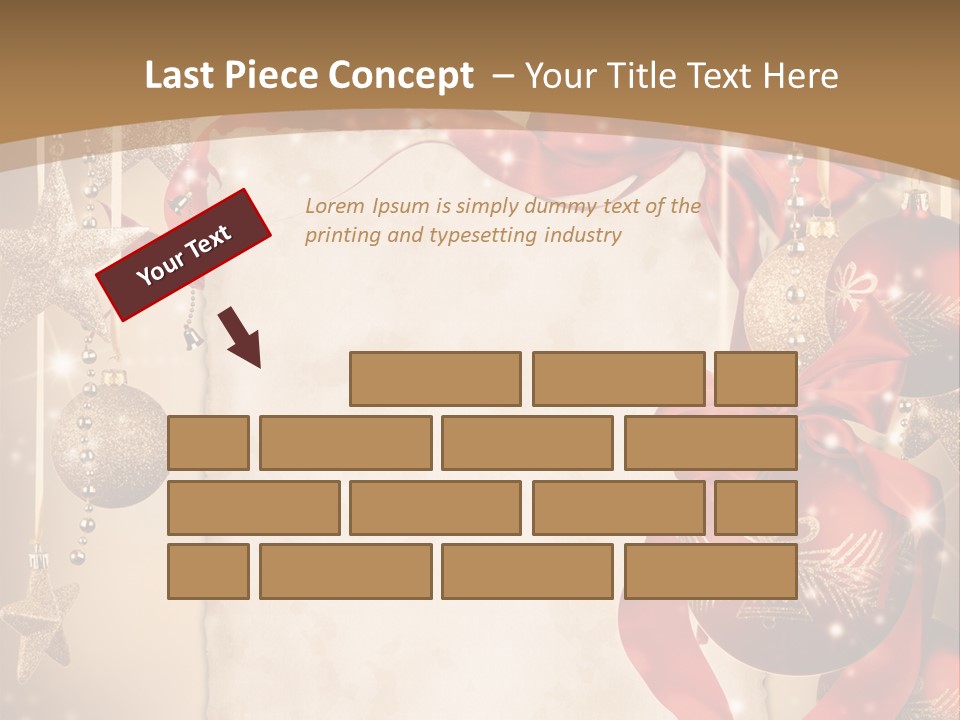 Ornament Post Card Red PowerPoint Template