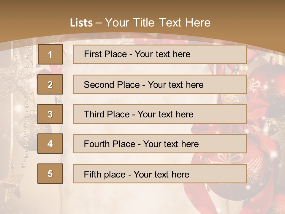 Ornament Post Card Red PowerPoint Template