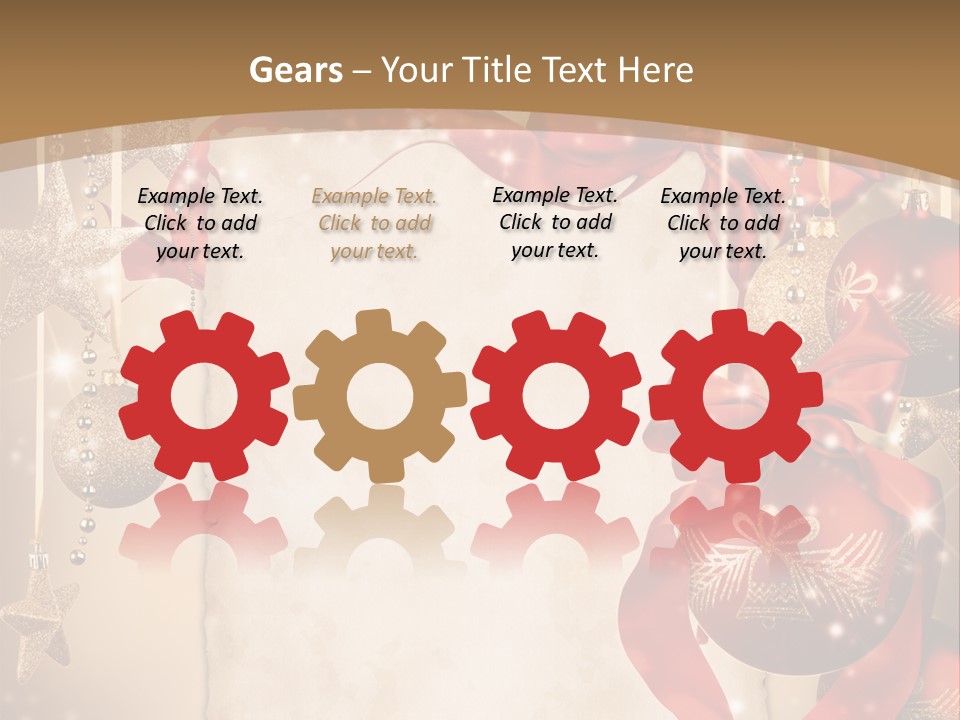 Ornament Post Card Red PowerPoint Template