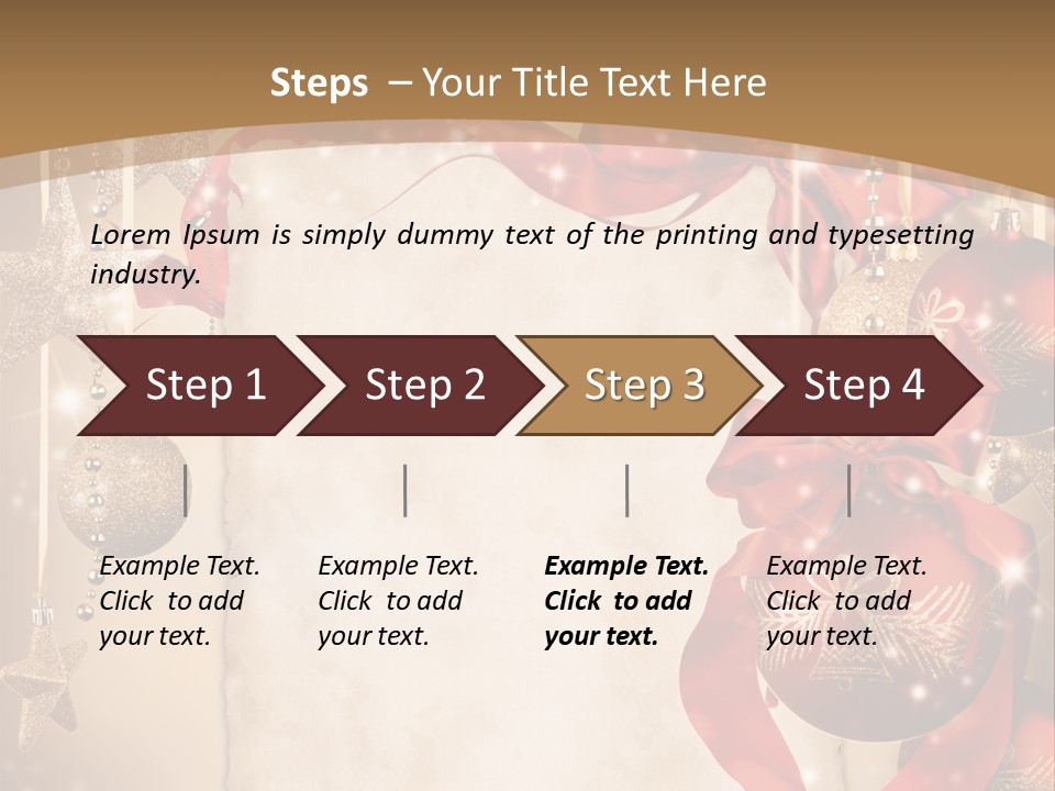 Ornament Post Card Red PowerPoint Template