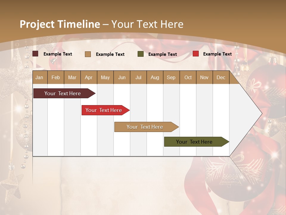 Ornament Post Card Red PowerPoint Template