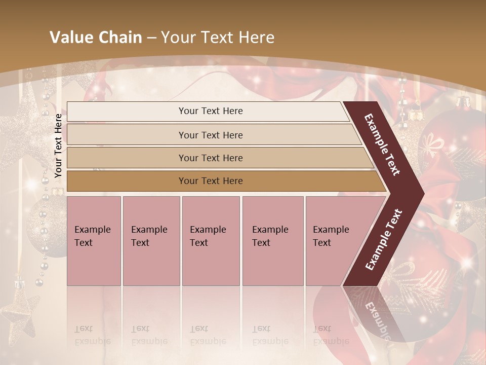 Ornament Post Card Red PowerPoint Template