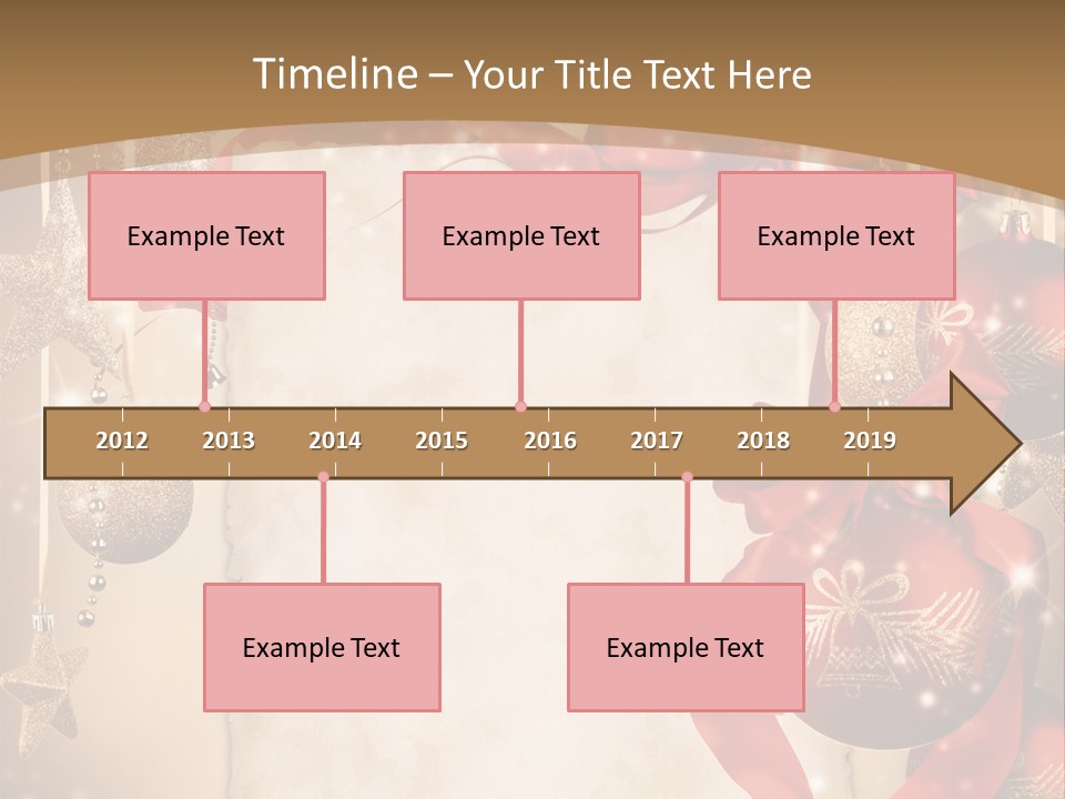 Ornament Post Card Red PowerPoint Template