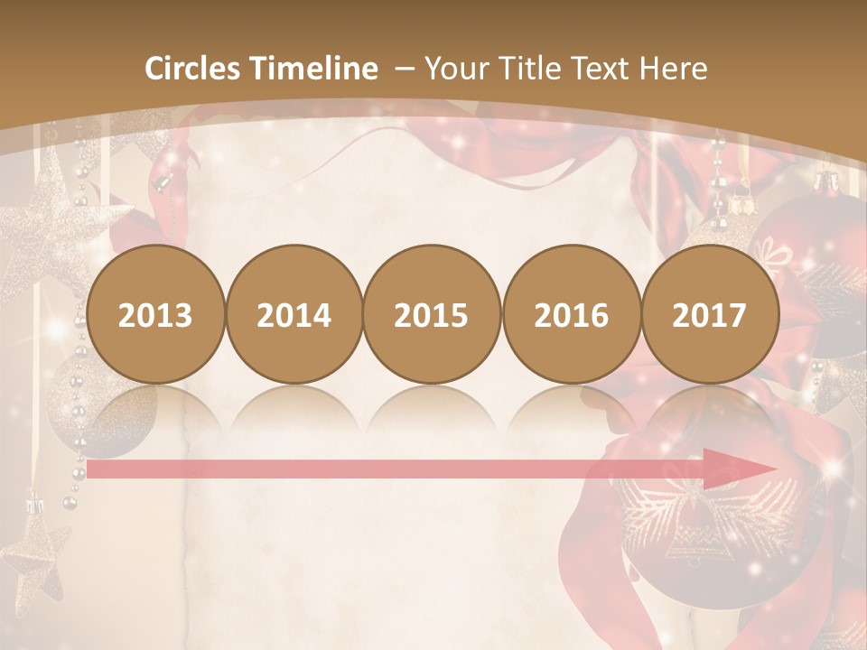 Ornament Post Card Red PowerPoint Template