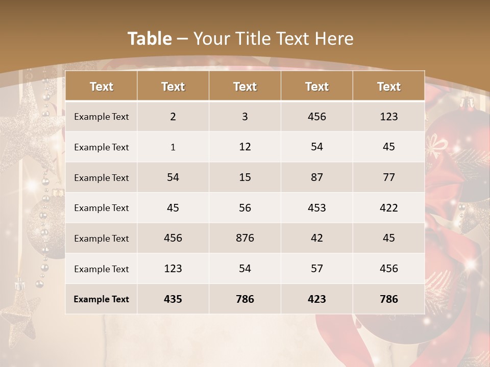 Ornament Post Card Red PowerPoint Template