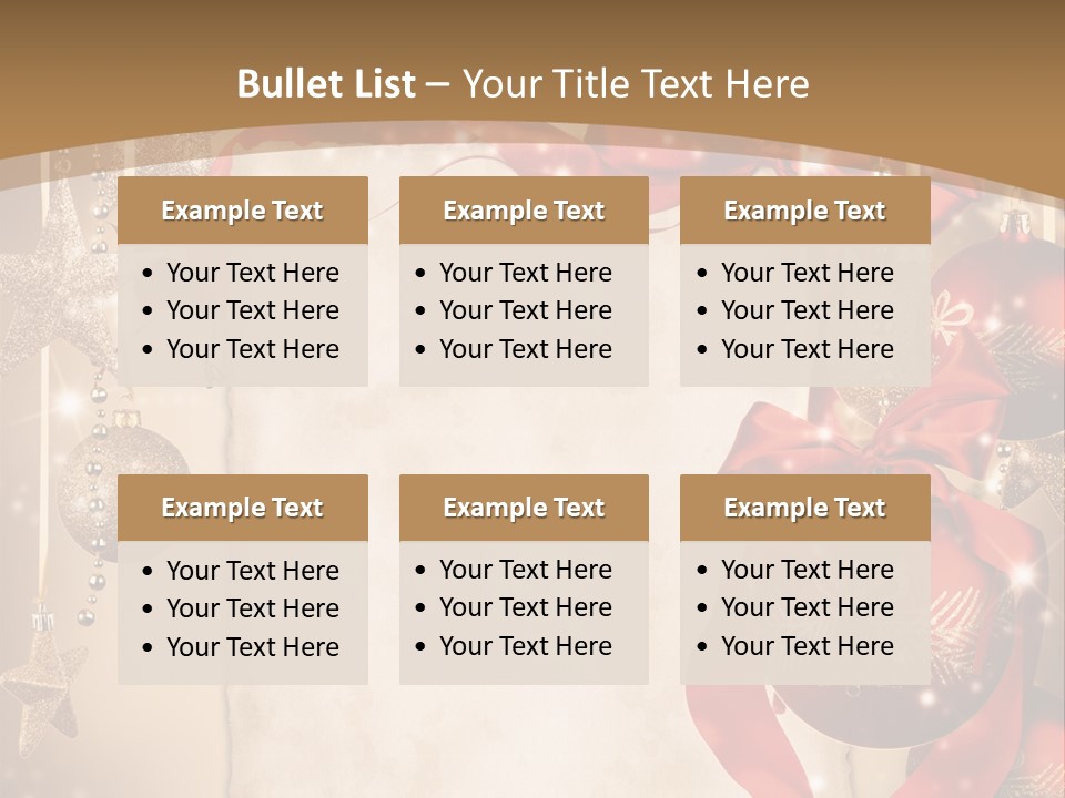 Ornament Post Card Red PowerPoint Template