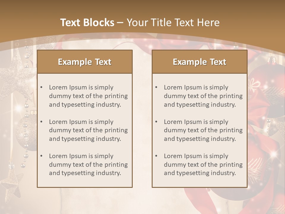 Ornament Post Card Red PowerPoint Template