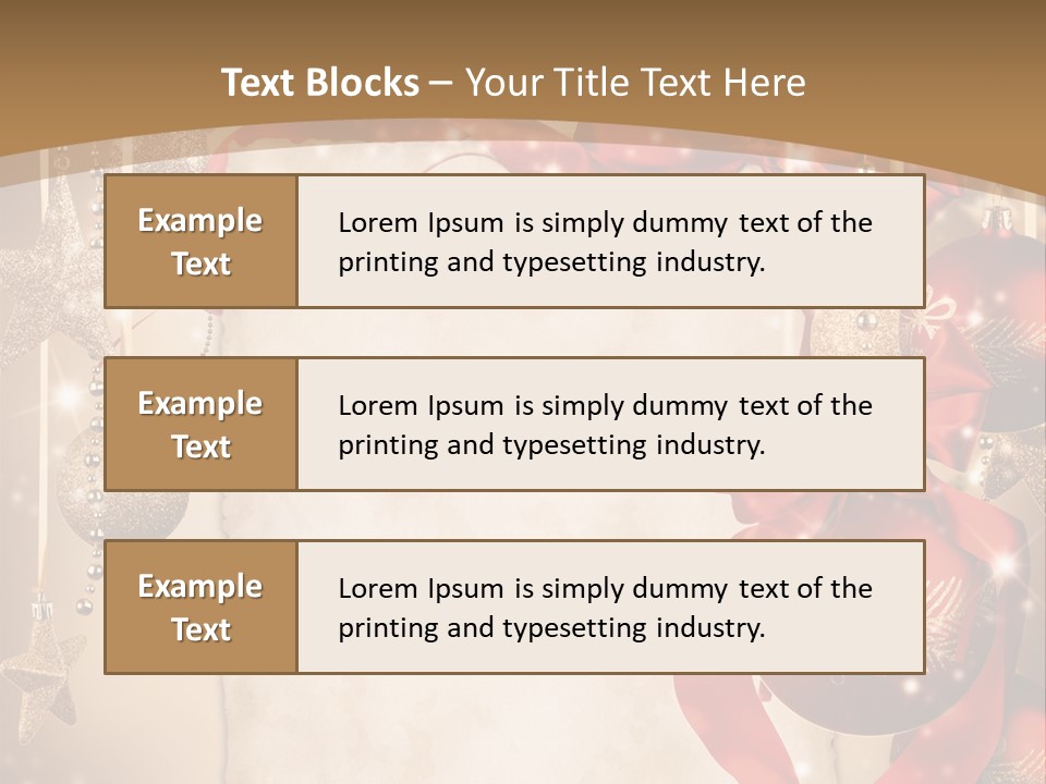 Ornament Post Card Red PowerPoint Template