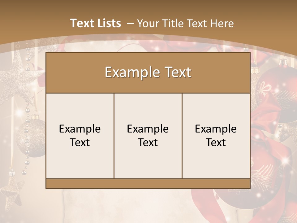 Ornament Post Card Red PowerPoint Template