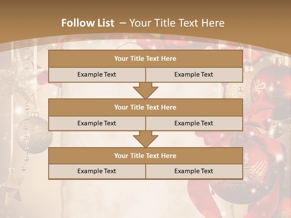 Ornament Post Card Red PowerPoint Template