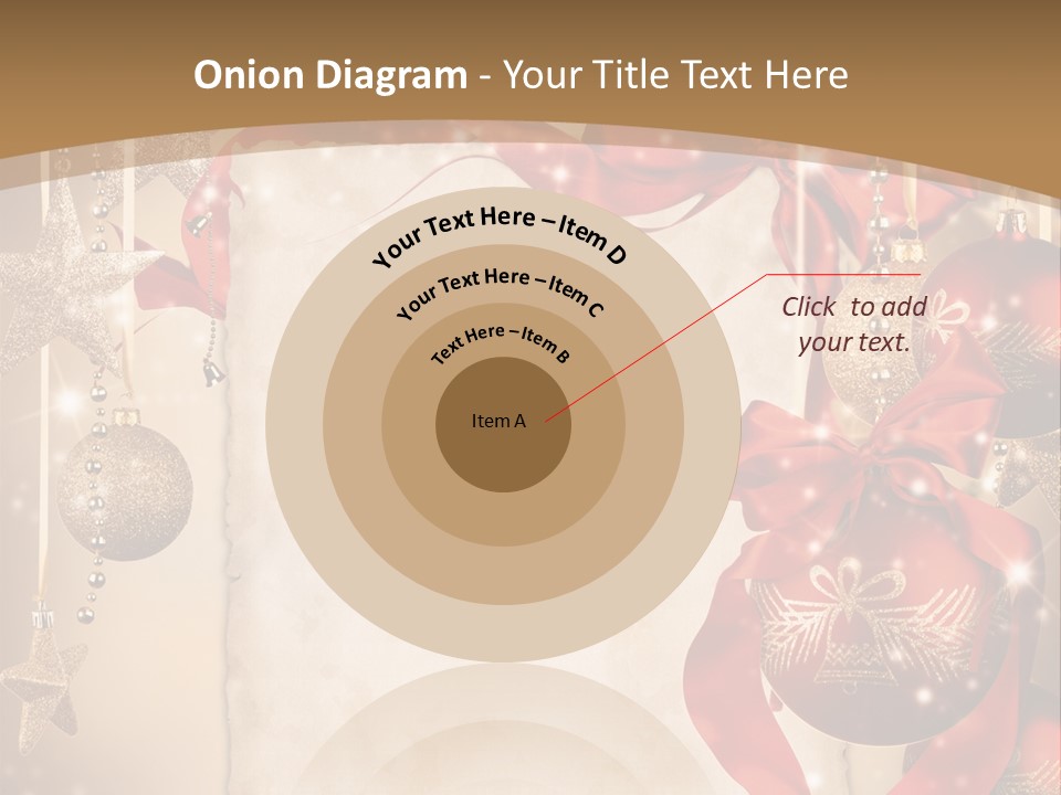 Ornament Post Card Red PowerPoint Template