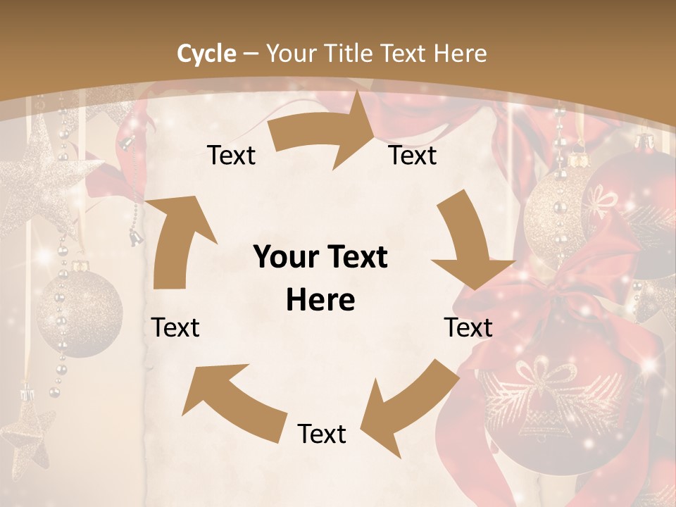 Ornament Post Card Red PowerPoint Template